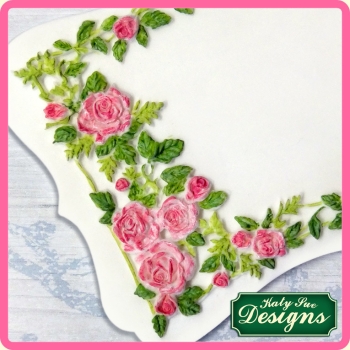 Silicone Mould - Rose Border Plaque